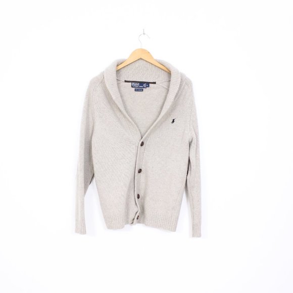 Polo Ralph Lauren 100% Lambswool shawl Cardigan - Picture 1 of 10